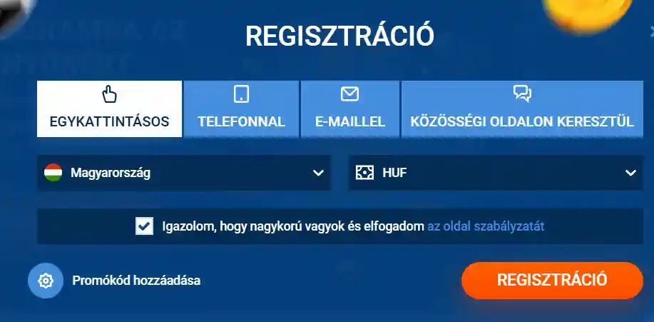 Mostbet regisztráció oldal